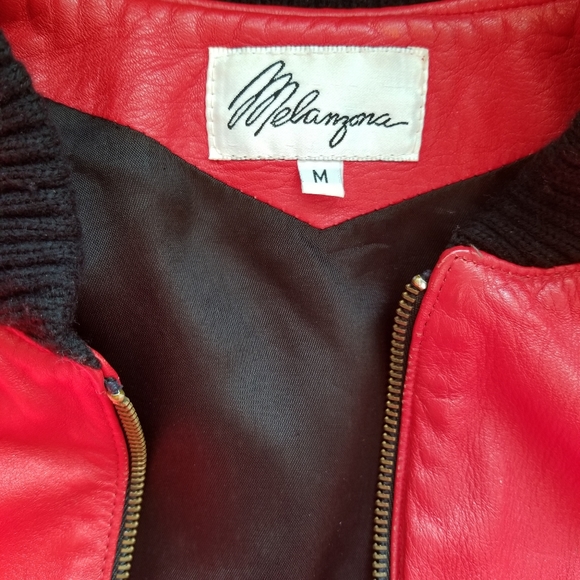 Vintage genuine leather  bomber jacket red - Picture 3 of 8